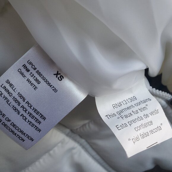 Rampage XS White Puffer Coat Removable Faux Fur Trim Hood - Picture 9 of 12